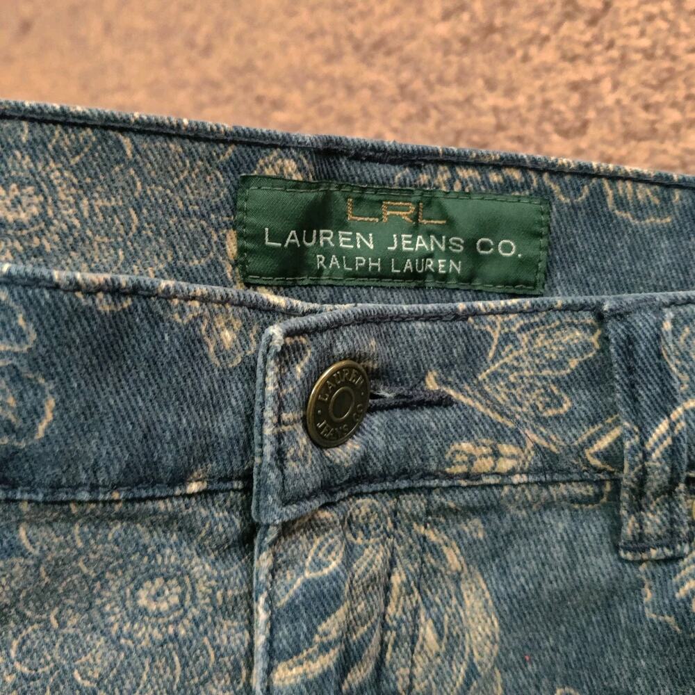 Lauren Jeans Co. Ralph Lauren Women's 6 30x27 Floarl Print All Over Pants Blue - Picture 2 of 8
